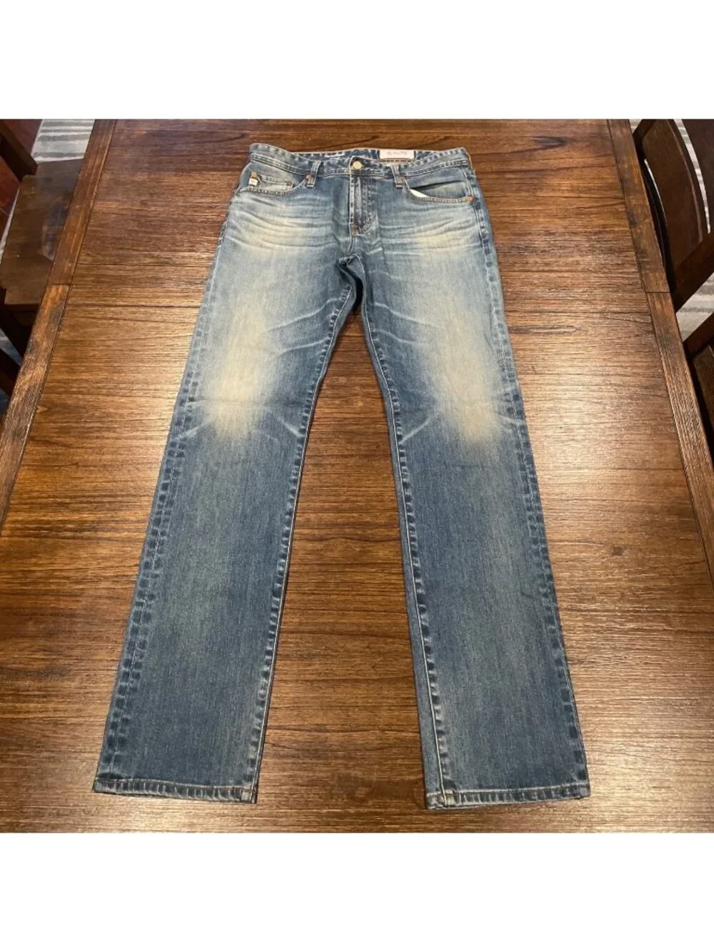 AG Matchbox Slim Straight Jean 32x33.5 21 Yrs Seize Distressed Faded AG-ED Denim